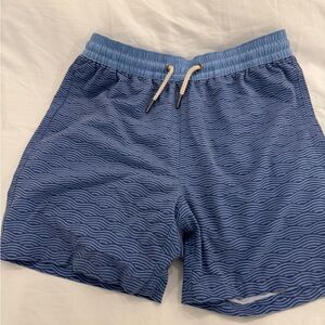Fair Harbor Boys Size L Blue Waves Kids Bayberry Swim Trunks